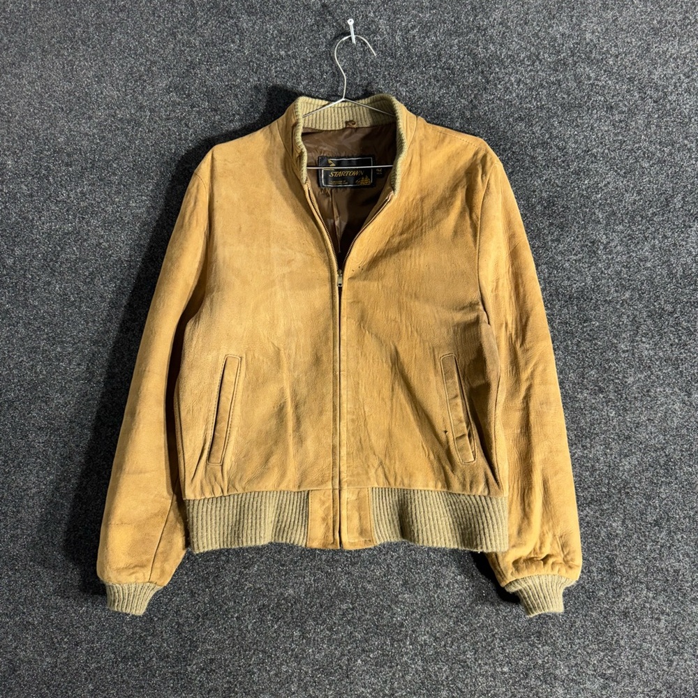 Startown Tan Suede Bomber Jacket Men’s 42R by Londontown